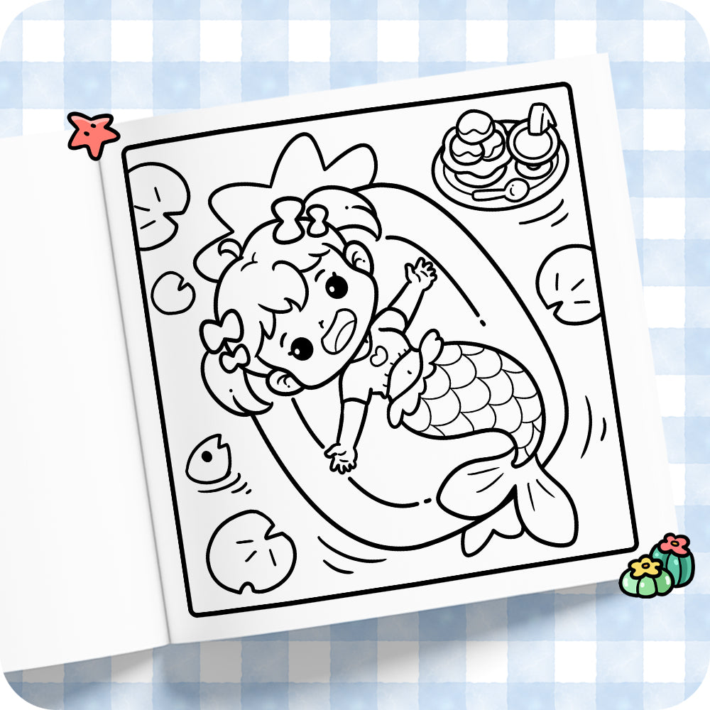 Cute Mermaid Coloring Book