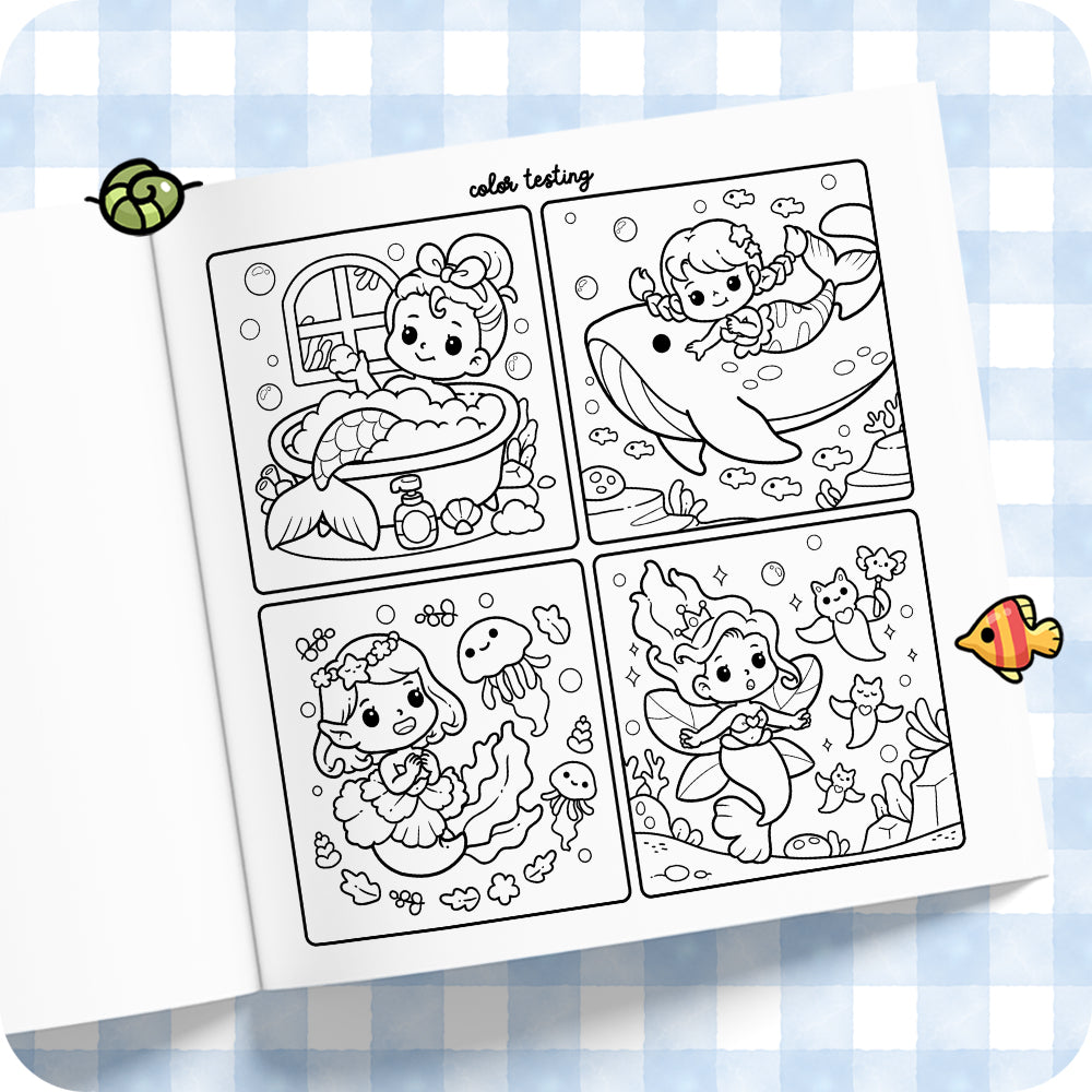 Cute Mermaid Coloring Book