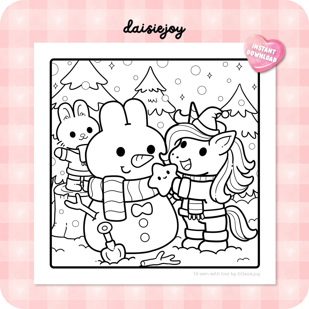 Cute Unicorn Coloring (PDF Download)