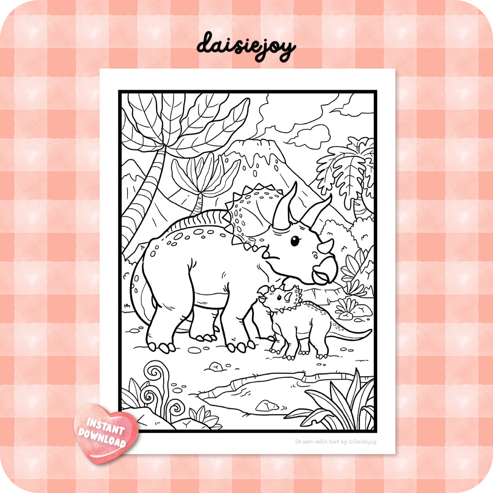Dinosaur Coloring (PDF Download)