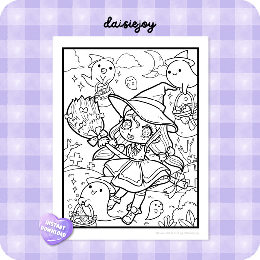 Little Witches Coloring (PDF Download)
