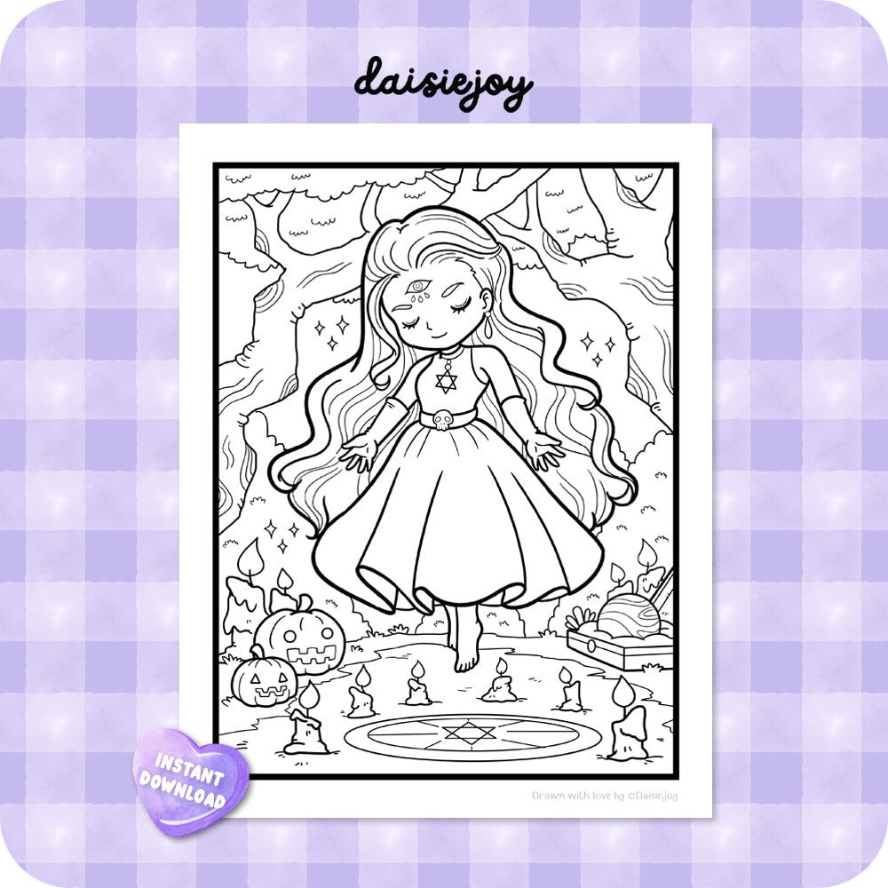 Little Witches Coloring (PDF Download)