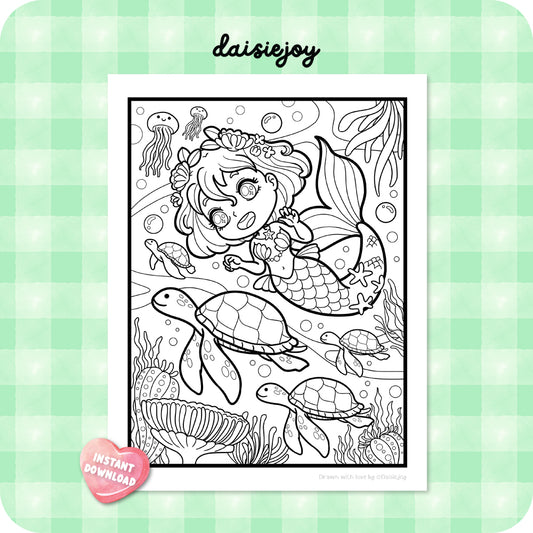 Mermaid Coloring (PDF Download)