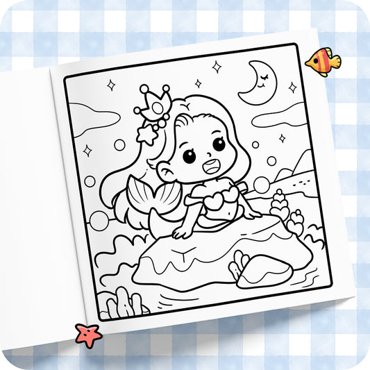 Cute Mermaid Coloring Book