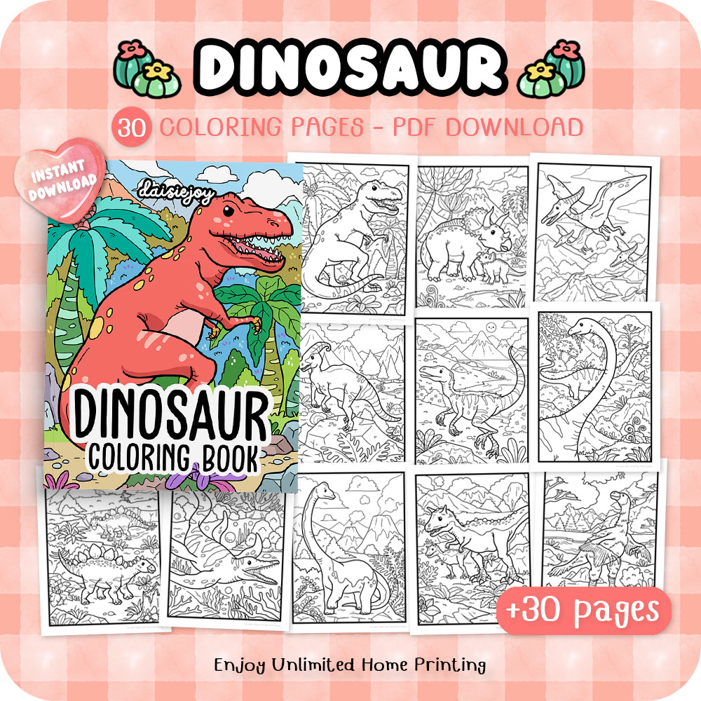 Dinosaur Coloring (PDF Download)