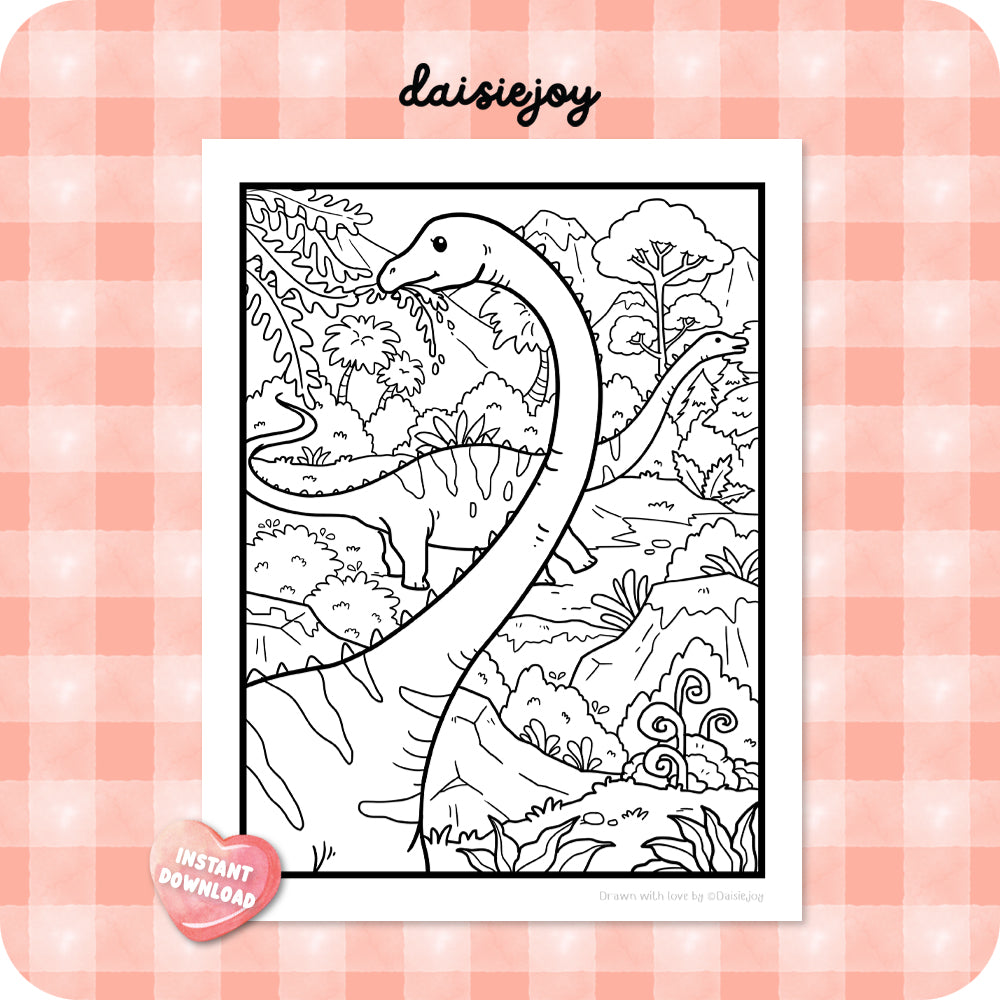 Dinosaur Coloring (PDF Download)