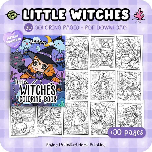 Little Witches Coloring (PDF Download)