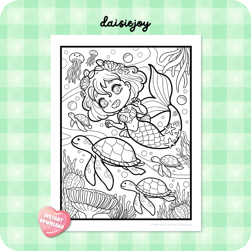 Mermaid Coloring (PDF Download)