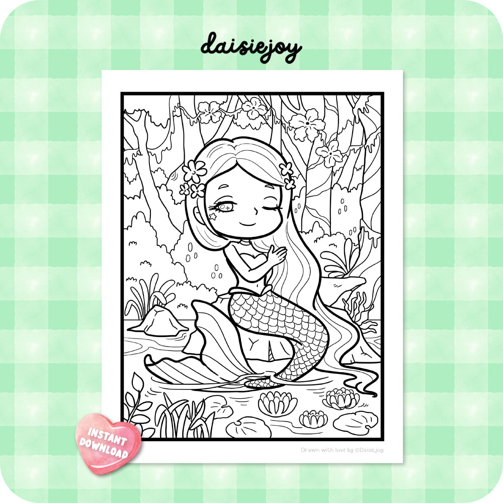Mermaid Coloring (PDF Download)
